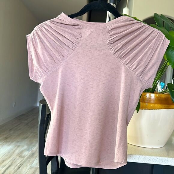 NWOT Free People Tee Activewear Movement Ruched Crew Neck Fitted Short Sleeve XS - Picture 4 of 10